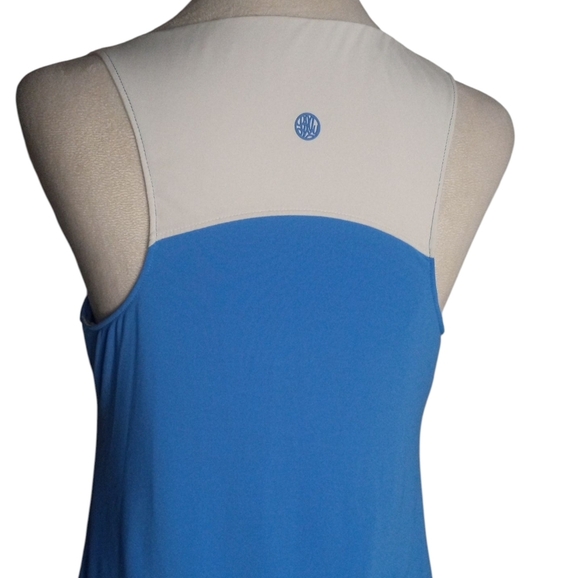 Lilly Pulitzer Luxletic Meryl Khalil Blue & White Upf 50 Zip Front Size Medium - Picture 5 of 8